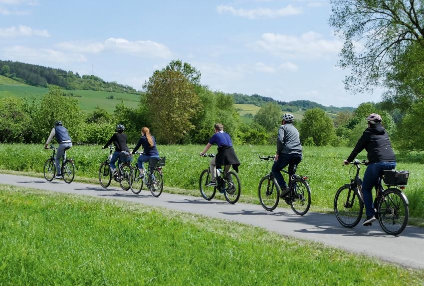 Radfahrer in der Natur